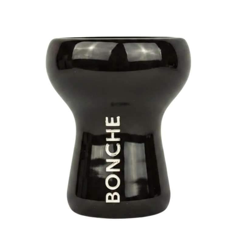 Cazoleta Bonche Turkish de barro blanco esmaltada en negro brillante