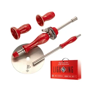 Cachimba RF Hookah Lightning mini rusa de acero V2A con porcelana y pan de oro