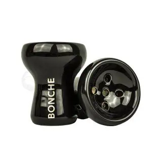 Cazoleta Bonche Turkish de barro blanco esmaltada en negro brillante