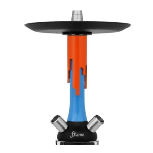 Cachimba Mamay Customs Flow Orange Blue rusa en naranja flúor y azul con acero inoxidable, aluminio anodizado y cámara de poliacetal