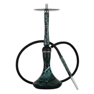 Cachimba Maverick Hookah 2.0 Cracle en negro y verde fosforito con madera tratada