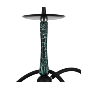 Cachimba Maverick Hookah 2.0 Cracle en negro y verde fosforito con madera tratada