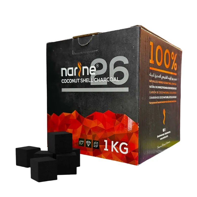 Carbón natural Narine 26mm para cachimba en formato 1 kg