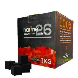 Carbón natural Narine 26mm para cachimba en formato 1 kg