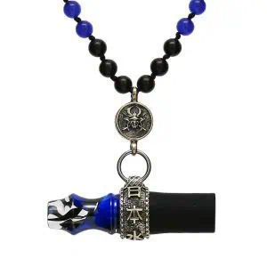 Boquilla Japona Hookah Samurai en resina premium con ornamentos samurái y caja de madera blue