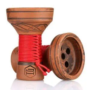 Cazoleta Japona Hookah Killer Bowl Red de barro rojo con suelo liso y cuerda