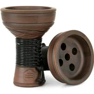 Cazoleta Japona Hookah Killer Bowl Black de barro rojo con suelo liso y cuerda