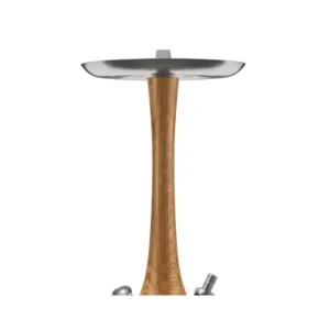 Cachimba Wookah Oak Crystal Click Check en madera maciza y acero V2A con base de cristal soplada a mano mastil