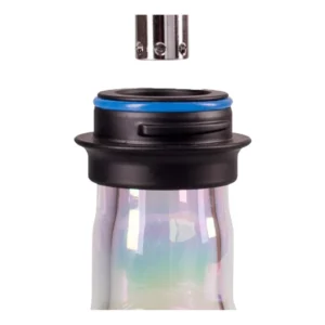 Cachimba Amy Deluxe Little Zuri V2 mini de 34 cm en acero inoxidable con sistema click sin fugas base