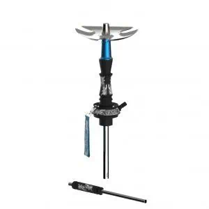 Cachimba Maklaud Runner D Dao rusa edición especial con mástil Maklaud Runner D Dao Red, base UFO transparente, manguera de silicona negra soft touch y boquilla Runner D Dao Red Edition en The Good Shisha