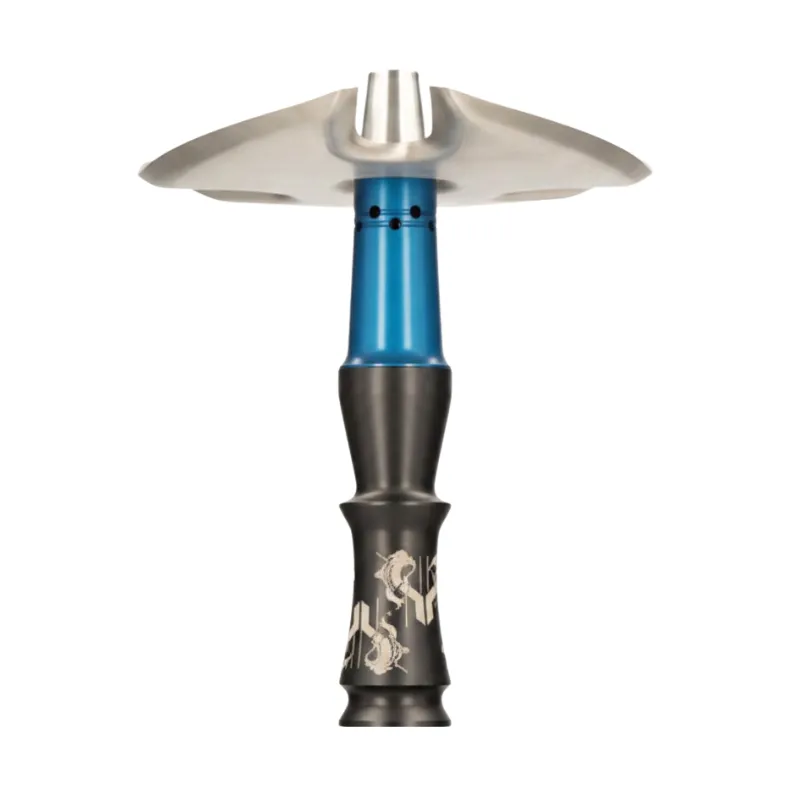 Cachimba Maklaud Runner D Dao rusa edición especial con mástil Maklaud Runner D Dao Red, base UFO transparente, manguera de silicona negra soft touch y boquilla Runner D Dao Red Edition en The Good Shisha