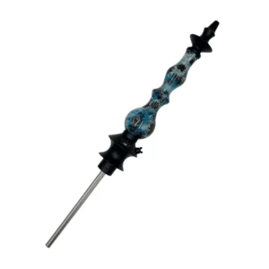 Regal Hookah Epoxy Queen Blue White Swirl Gumseed en resina epoxy con semillas de liquidambar diagonal