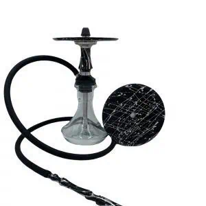 Voodoo Smoke Down Micro Black-Silver cachimba rusa compacta de acero inoxidable, aluminio anodizado y polímero con acabado negro y plateado