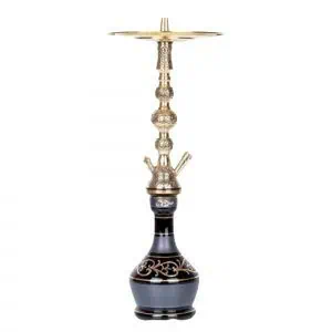 Cachimba El Nefes Pasha turca tradicional fabricada en latón sólido con tubo de inmersión en cobre soldado a la cámara y detalles únicos artesanales en el mástil en The Good Shisha