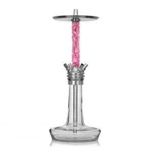 Cachimba Moze Varity Squad Silver Clear con mástil de resina epoxy y doble plato con grabado láser