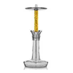 Cachimba Moze Varity Squad Silver Clear con mástil de resina epoxy y doble plato con grabado láser