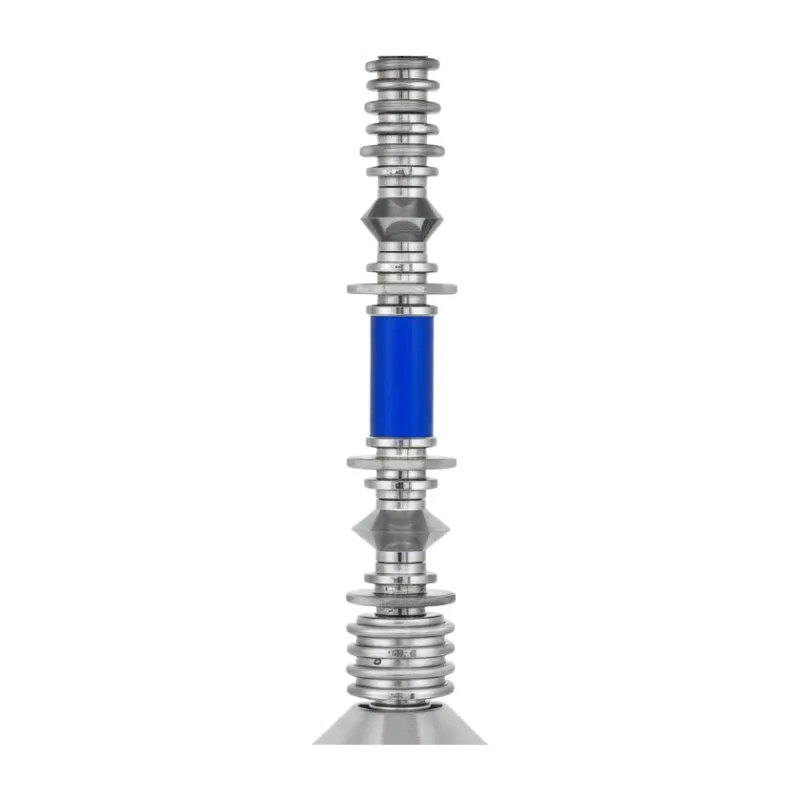 Cachimba VZ Hookah Custom V3 de 57 cm con módulo central de fibra de carbono y anillas en rombo blue mastil