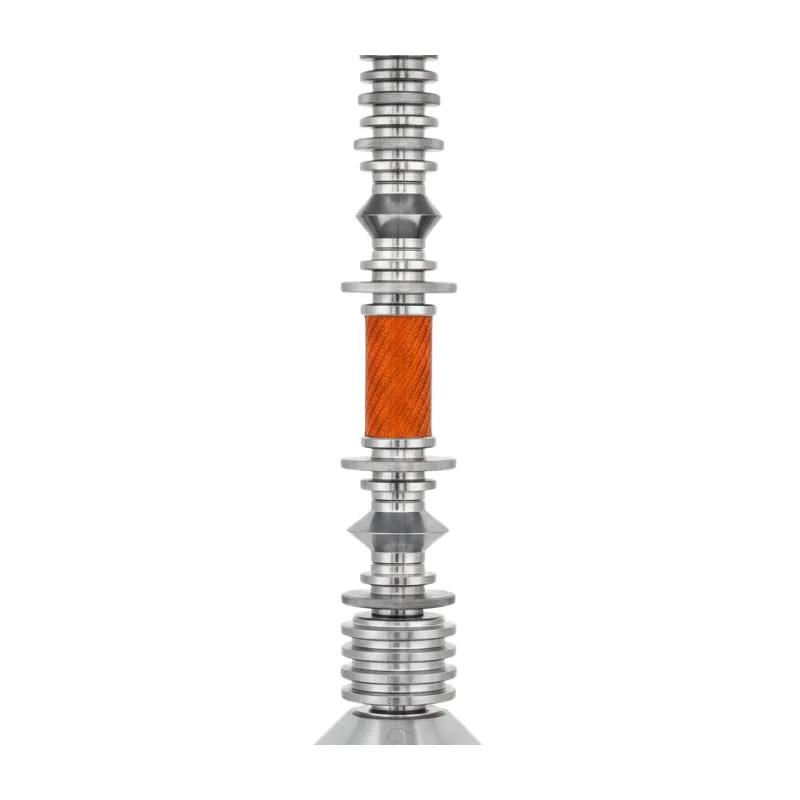 Cachimba VZ Hookah Custom V3 de 57 cm con módulo central de fibra de carbono y anillas en rombo orange mastil