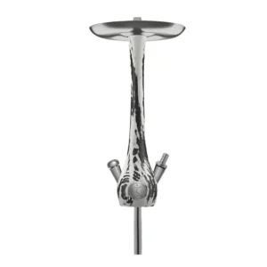 Cachimba Wookah Mastercut Squares White-Black de 63 cm en madera y acero V2A con base soplada a mano mástil