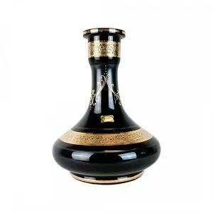 Base Egermann Nuwas Black 26 cm de cristal de Bohemia con detalles dorados