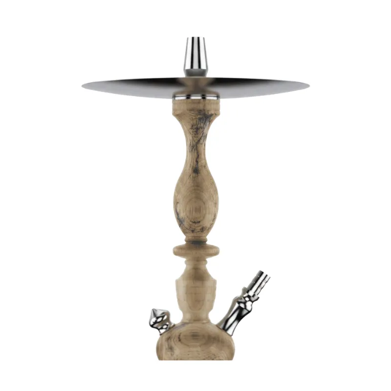 Cachimba MIG Tradi Wood de madera tratada con mástil de acero V2A y base de pirámide
