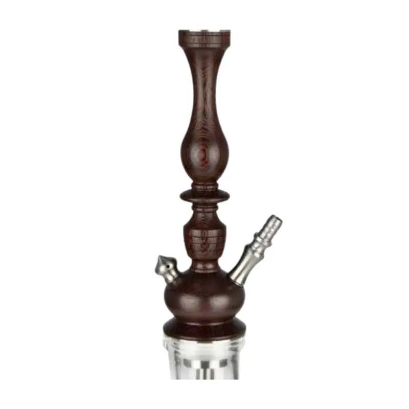 Cachimba MIG Tradi Wood de madera tratada con mástil de acero V2A y base de pirámide