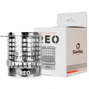Gestor de calor REO en metal de alta resistencia con jaula y tapa superior para cachimba