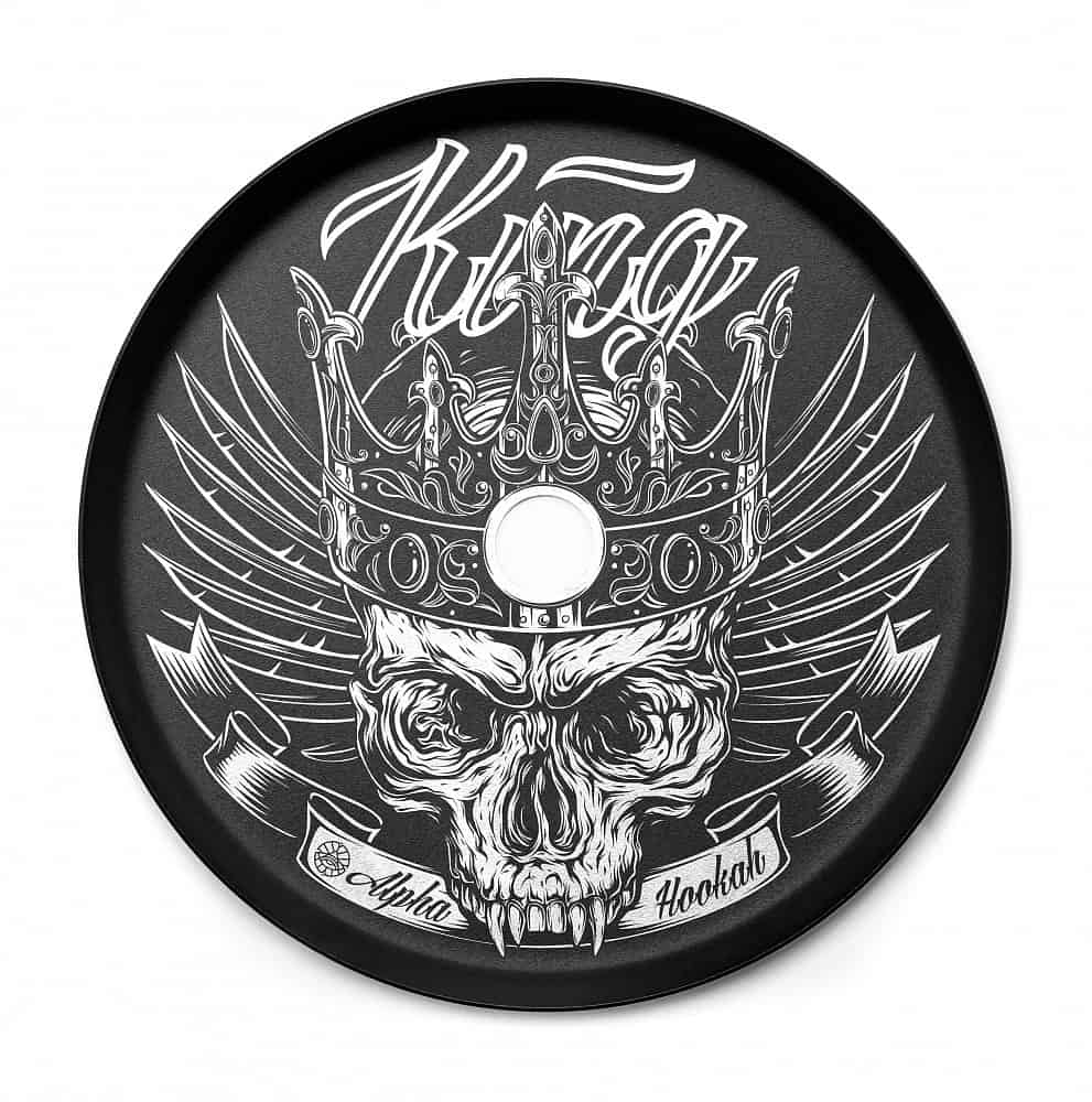 Plato Alpha X Beat Engraved de aluminio anodizado con grabado láser compatible con cachimbas Alpha Hookah