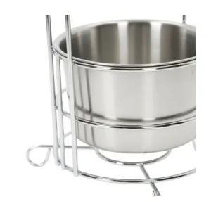 Carbonera pequeña para cachimba en acero inoxidable con soporte para pinzas y diseño compacto