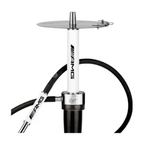 Cachimba Geometry Big Bro AMG colaboración exclusiva con la marca de coches deportivos AMG, mástil de acero inoxidable V2A, cámara tradicional de poliacetal, plato grabado láser, tubo de inmersión con difusor desenroscable, base Geometry y manguera silicona Soft Touch en The Good Shisha