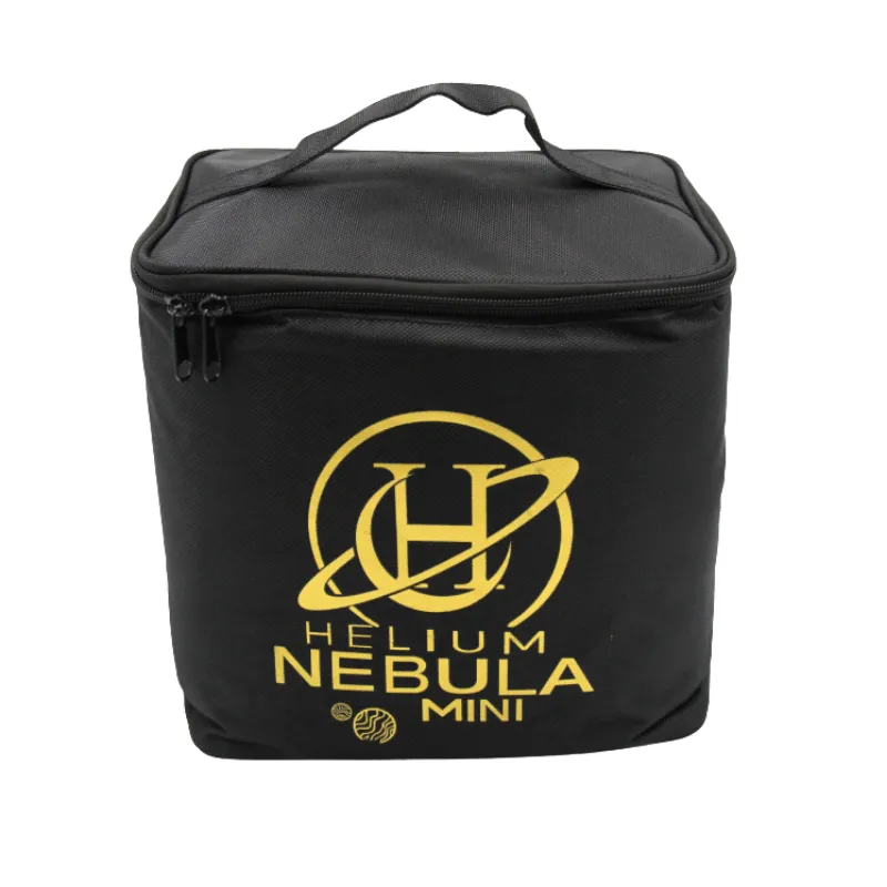 Cachimba Helium Nebula Mini española de 40 cm en acero inoxidable y aluminio con purga vertical efecto V y mochila de transporte