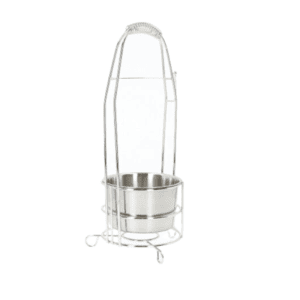 Carbonera pequeña para cachimba en acero inoxidable con soporte para pinzas y diseño compacto