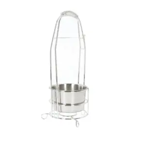 Carbonera pequeña para cachimba en acero inoxidable con soporte para pinzas y diseño compacto