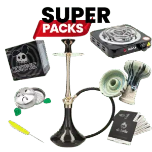 Pack El Badia C7 V2 completo con cazoleta TGS Nilo, gestor de calor, manguera, papel de aluminio y carbón natural.