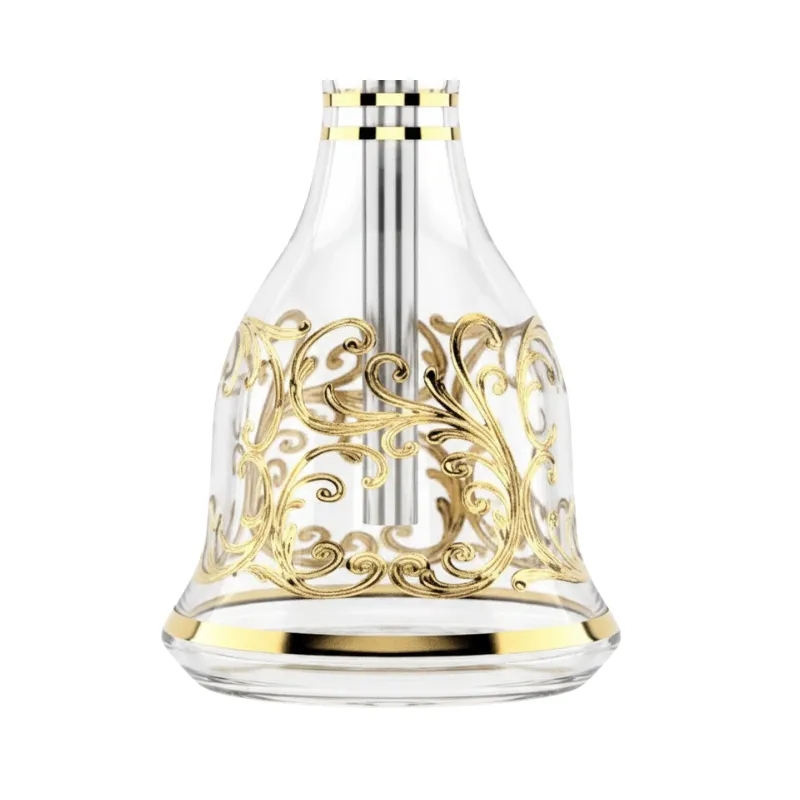 Cachimba MIG Tradi Mini Clear Gold de latón con base de cristal de bohemia