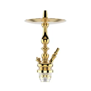 Cachimba MIG Tradi Mini Clear Gold de latón con base de cristal de bohemia