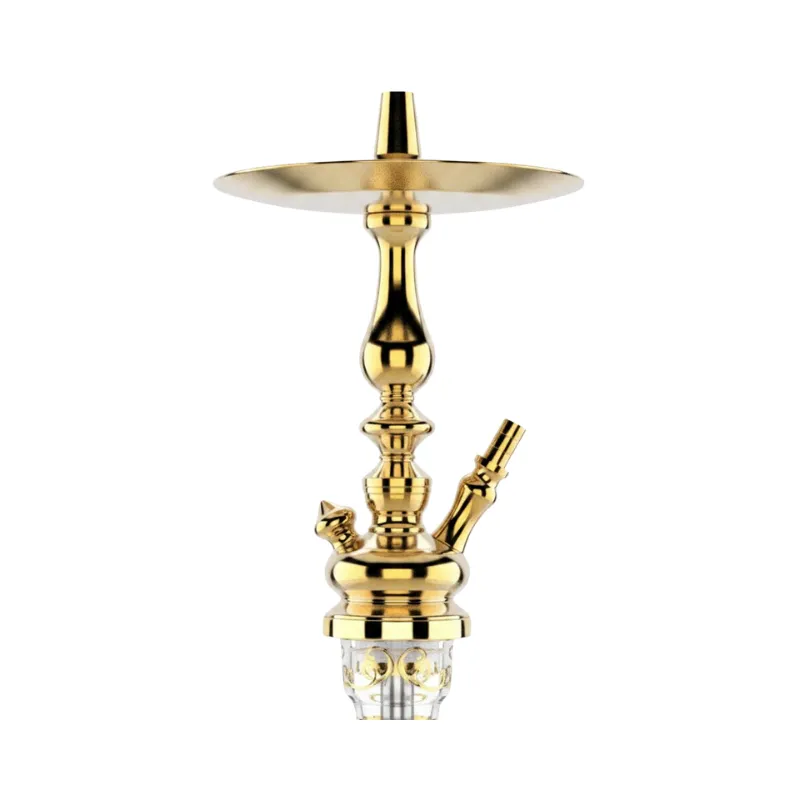 Cachimba MIG Tradi Mini Clear Gold de latón con base de cristal de bohemia