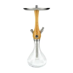 Cachimba Wookah Mini Oak 2.0 de 41 cm en madera de roble con base de cristal soplada a mano