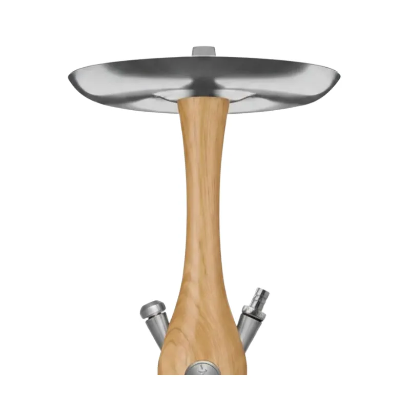 Cachimba Wookah Mini Oak 2.0 de 41 cm en madera de roble con base de cristal soplada a mano mastil