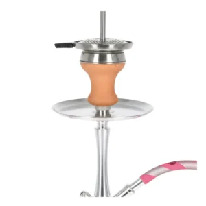 Cachimba El Badia C5 de 50 cm en aluminio y acero inoxidable con sistema de encaje click pink plato
