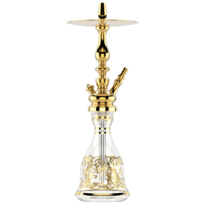 Cachimba MIG Tradi Mini Clear Gold de latón con base de cristal de bohemia