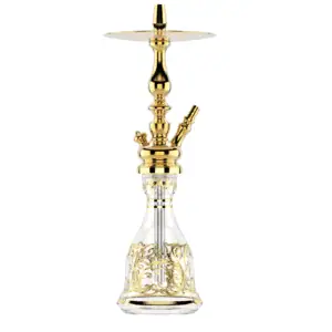 Cachimba MIG Tradi Mini Clear Gold de latón con base de cristal de bohemia