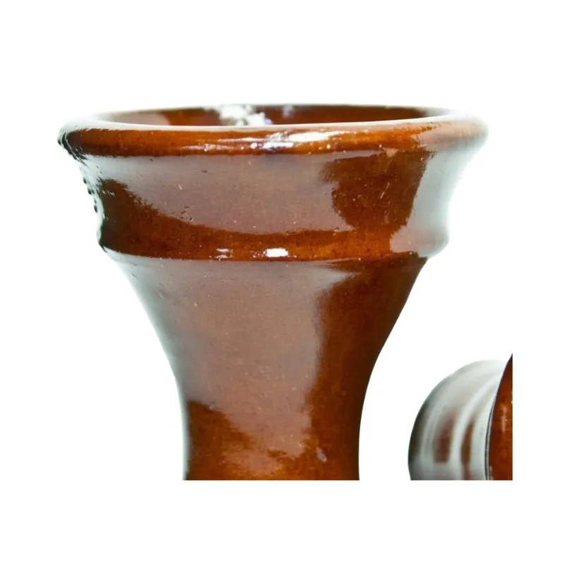 Cazoleta egipcia de barro rojo tostado esmaltado
