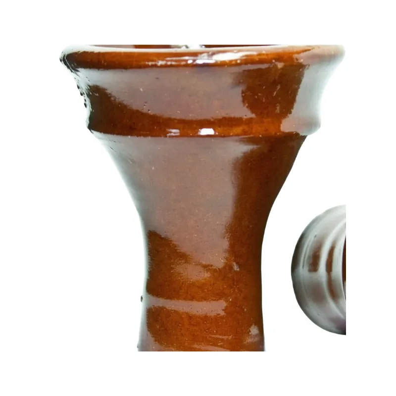 Cazoleta egipcia de barro rojo tostado esmaltado