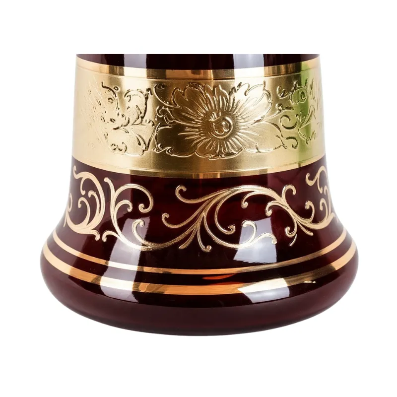 Base Egermann Yunan Granat de 30 cm en cristal de Bohemia granate