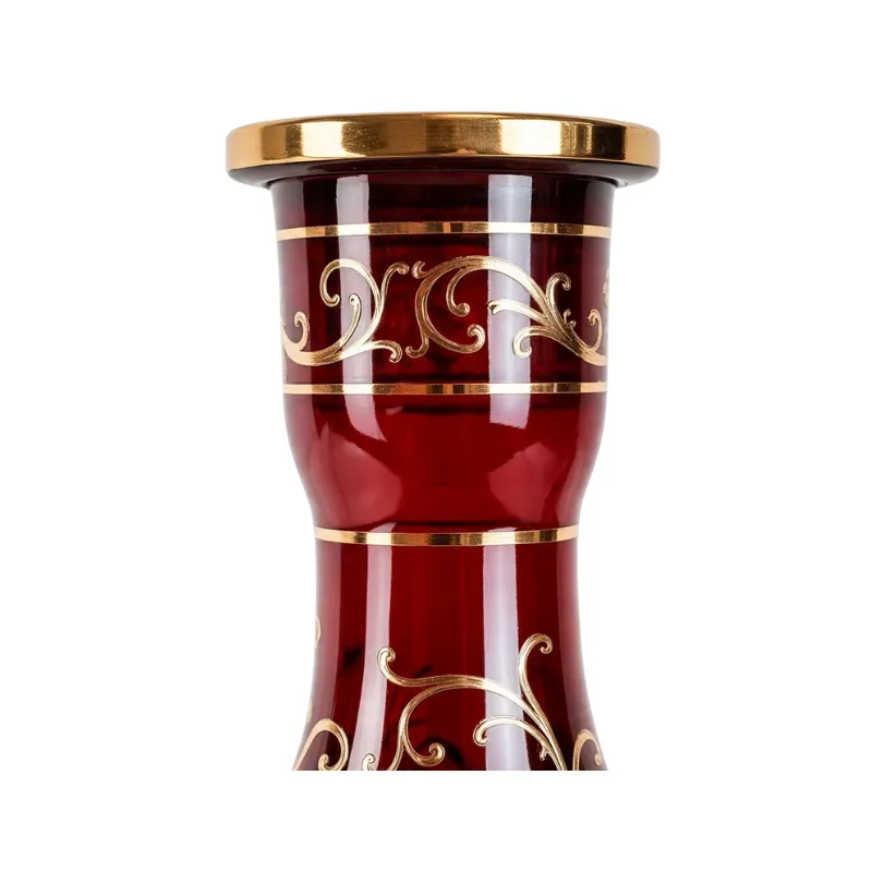 Base Egermann Yunan Granat de 30 cm en cristal de Bohemia granate