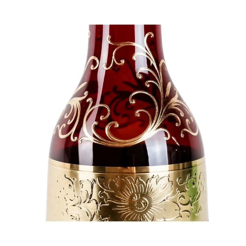 Base Egermann Yunan Granat de 30 cm en cristal de Bohemia granate
