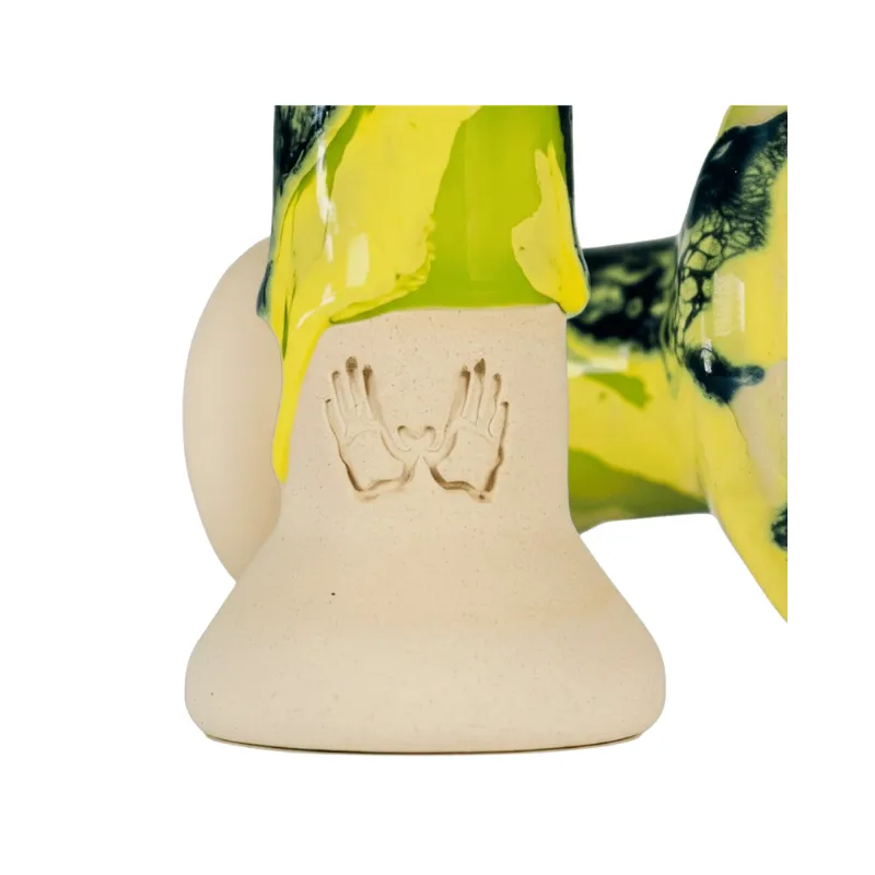 Cazoleta Mud Kolona Phunnel de barro blanco con chamota fina esmaltada
