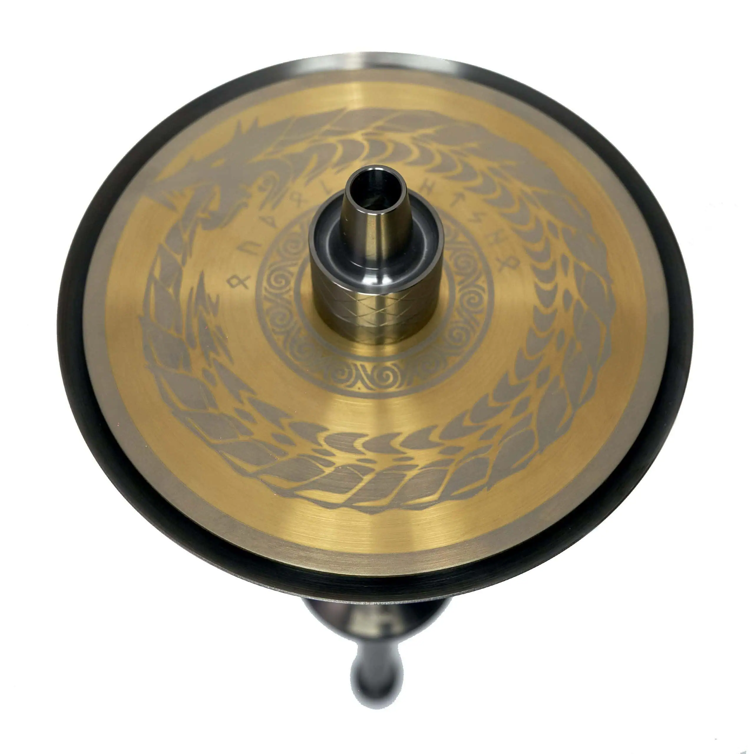 Mr Shisha Valhalla Limited Edition Andalushisha en acero V2A con grabados vikingos negro y dorado PLATO