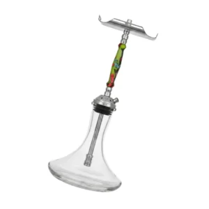 Cachimba VZ Hookah Minimal Insert Green Riff en acero V2 con mástil en resina premium y purga con efecto X diagonal